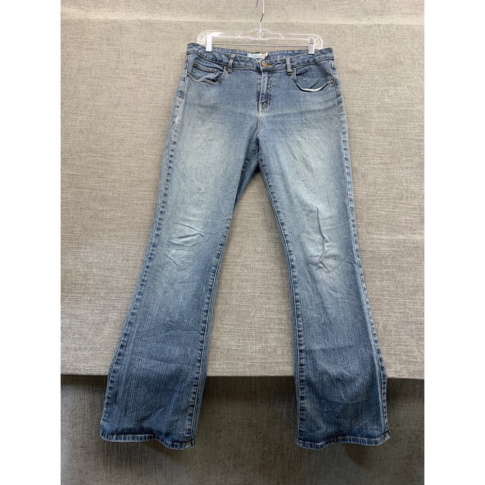 LA Blues Melrose Bootcut Jeans Womens‎ 12 Medium Blue Denim Cotton Distressed